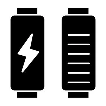 Battery load solid icon. Full charge vector illustration isolated on white Stock Illustration