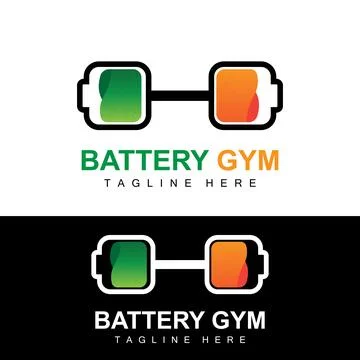 Battery Logo Design, Technology Charging Illustration, Company Brand Vector Stock Illustration