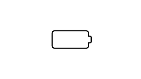 Battery low animation 4k animated on white background Stock Footage 307421696