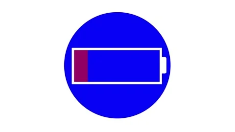 Battery low icon isolated animated on white background. Stock Footage 265473410