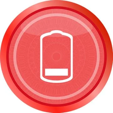 Battery low level sign icon. Electricity symbol. Modern UI website button Stock Illustration