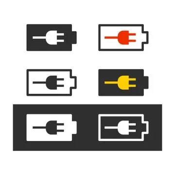 Battery is low, use power adapter! Illustrazione stock