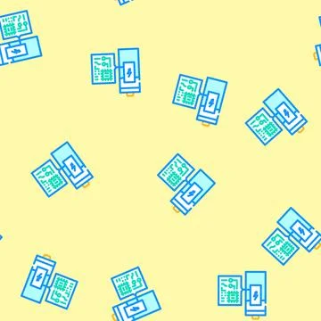 Battery management energy vector seamless pattern Illustrazione stock
