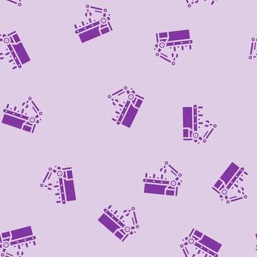Battery manufacturing glyph vector seamless pattern Illustrazione stock