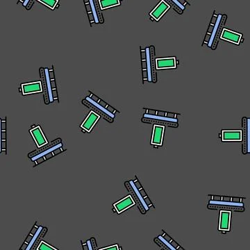 Battery manufacturing vector seamless pattern Stock Illustration