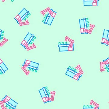 Battery manufacturing vector seamless pattern Illustrazione stock