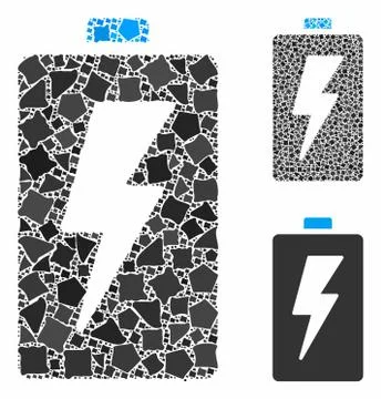 Battery Mosaic Icon of Irregular Elements Stock Illustration