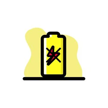 Battery Not Charging Conceptual Vector Icon Illustration Design Stock Illustration