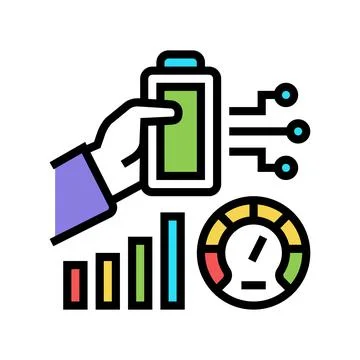 Battery optimize color icon vector illustration Stockillustratie