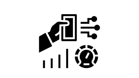 Battery optimize glyph icon animation Stock Footage 164218352