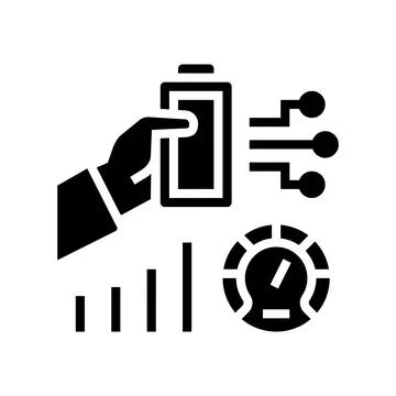 Battery optimize glyph icon vector illustration Illustrazione stock