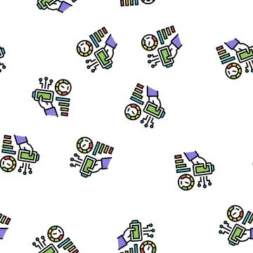 Battery optimize vector seamless pattern イラスト素材