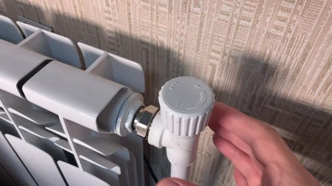 Battery or system of heating in the apartment Stock Footage 120683965