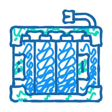 Battery pack energy storage icon doodle illustration Stock Illustration