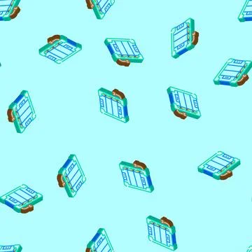 Battery pack energy storage isometric icon seamless pattern Illustrazione stock