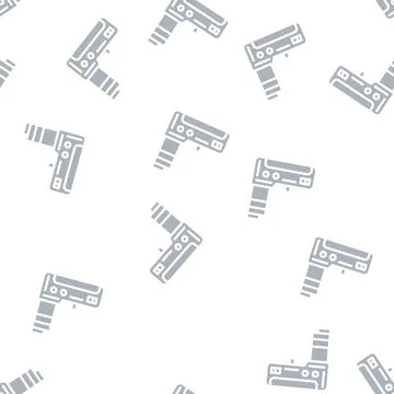 Battery pack glyph vector seamless pattern Stock Illustration