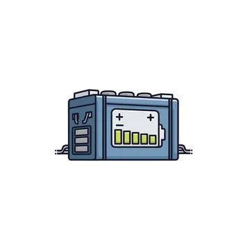 Battery pack icon with charge level indicator Stock Illustration