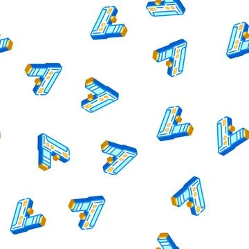 Battery pack isometric icon seamless pattern Illustrazione stock