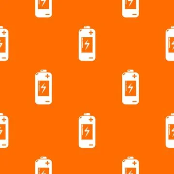 Battery pattern orange Illustrazione stock