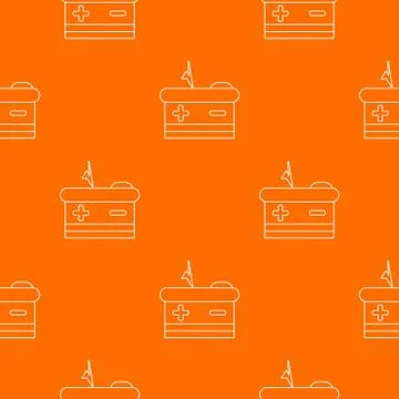 Battery pattern orange Illustrazione stock