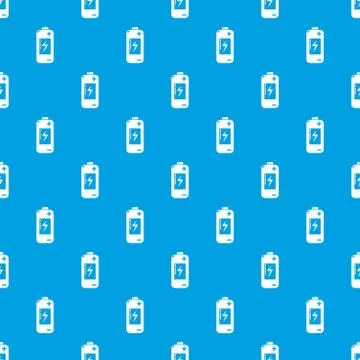 Battery pattern seamless blue Stockillustratie