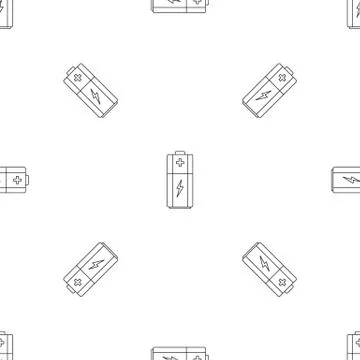 Battery pattern seamless vector Stock Illustration
