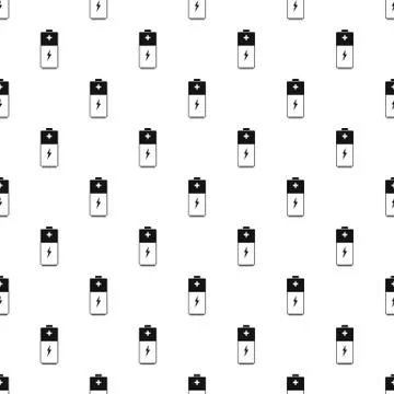 Battery pattern seamless vector Stock Illustration