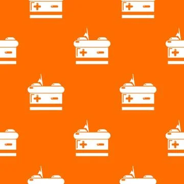 Battery pattern vector orange Illustrazione stock