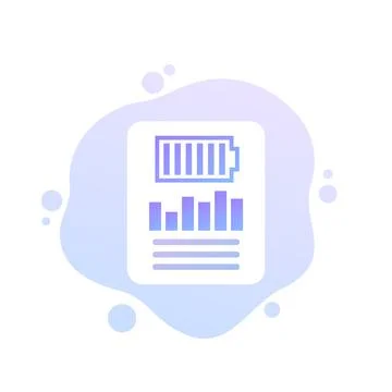 Battery performance test icon, vector design Illustrazione stock