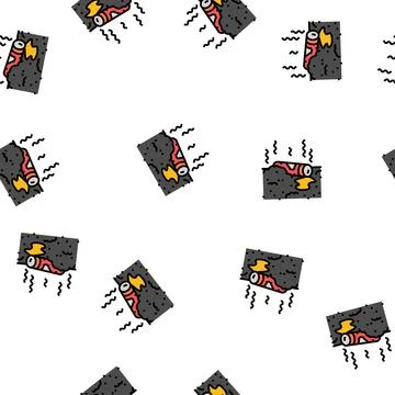 Battery pollution vector seamless pattern Stock Illustration
