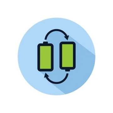 Battery position icon vector, two battery illustration, power battery sign is Stock Illustration