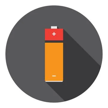 Battery Power Cell Flat Icon Stock Illustration