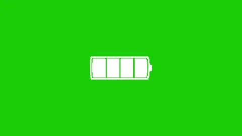 Battery power on green background Видео 334116873