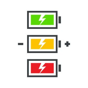 Battery power icon set Stock Illustration