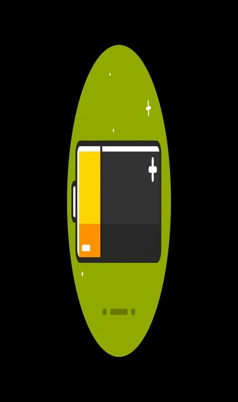 Battery Premium flat icon animated with alpha channel Video stock 101584283