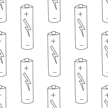 Battery rechargeable eco bio pattern zero waste Stock Illustration
