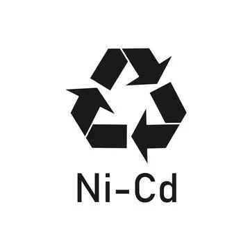 Battery recycle ni-cd, vector illustration, sign. Stock Illustration