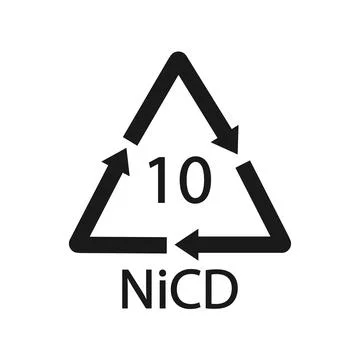Battery recycling code 10 NiCD . Vector illustration Stock Illustration