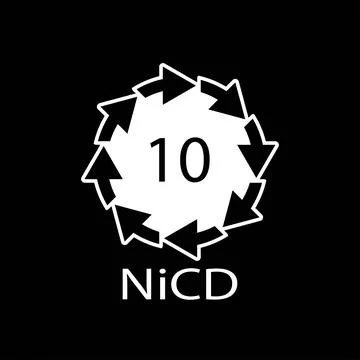 Battery recycling code 10 NiCD . Vector illustration Stock Illustration