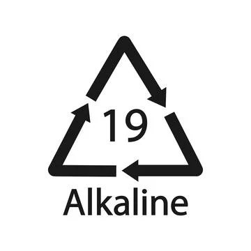 Battery recycling code Alkaline 19 . Vector illustration Stock Illustration