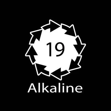 Battery recycling code Alkaline 19 . Vector illustration Stock-Illustration