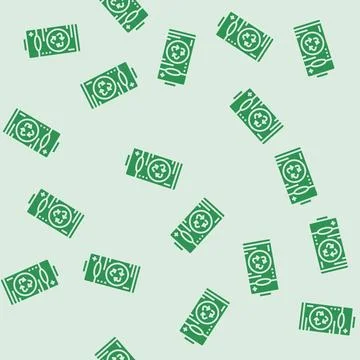 Battery recycling e waste pollution glyph seamless pattern Illustrazione stock