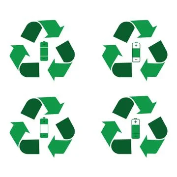 Battery recycling logo Stock Illustration