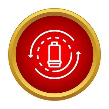 Battery recycling loop representing sustainable energy supply Ilustração Stock