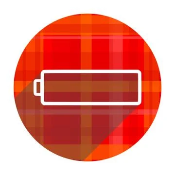 Battery red flat icon isolated. 库存插图