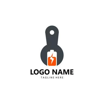 Battery repair logo design vector Stock Illustration