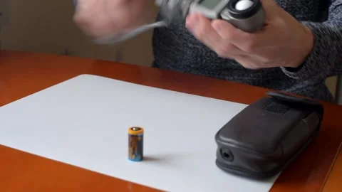 Battery replacement in flashmeter Stock Footage 220549248