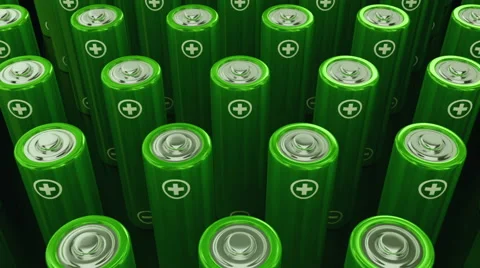 Battery rows in a loop Stock Footage 59970724