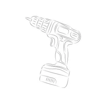 Battery screwdriver drawing Illustration