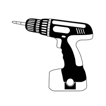 Battery screwdriver logo in vector.Cordless screwdriver vector illustration. Illustration
